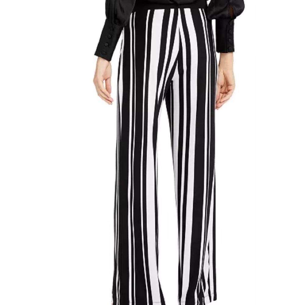 INC International Concepts Black and White Wide Leg Pants - Picture 5 of 8